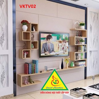 BỘ KỆ TI VI TREO TƯỜNG TRANG TRÍ  VKTV02 - NỘI THẤT LÁP RÁP VIENDONG ADV