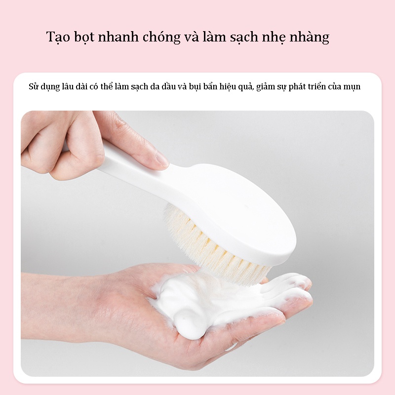 Everbab Bàn Chải Lông Mềm Cán Dài Dùng Để Tắm Chà Lưng