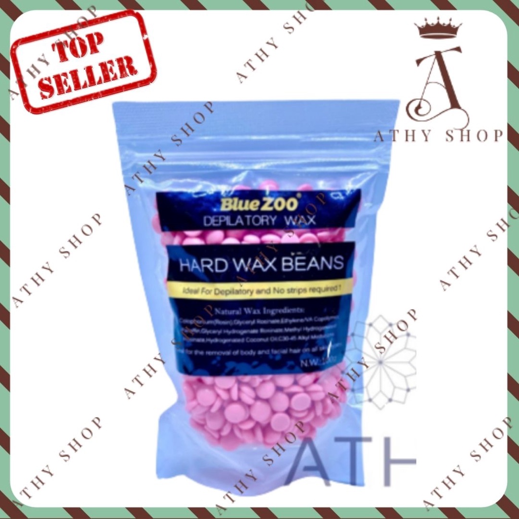 SÁP WAX LÔNG 100G HARD WAX BEANS BLUE ZOO, hạt đậu tẩy lông Bluezoo, hair remover bean