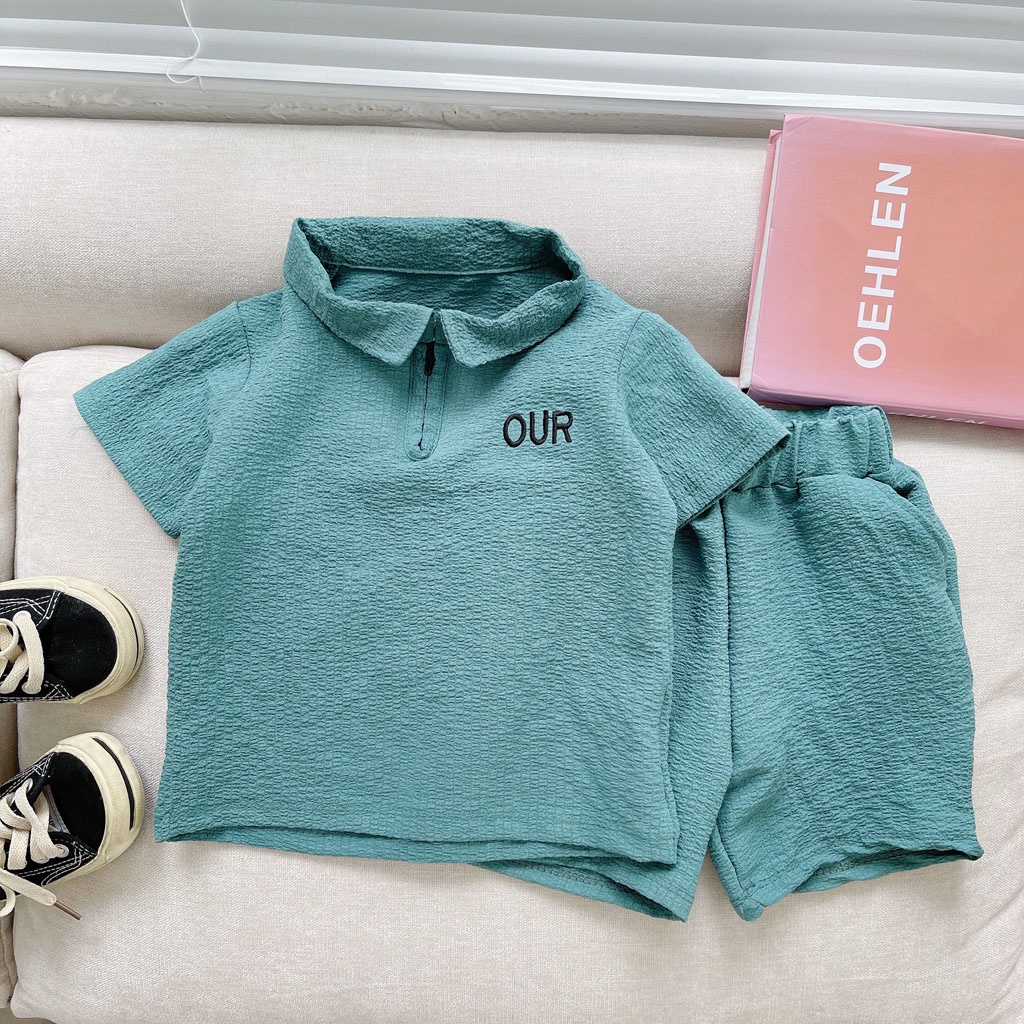 Bộ Cộc Tay Đũi Xốp OUR có khóa cổ, Sét Đồ Cộc Tay Chất Mềm Mát Cho Bé Trai Bé Gái Từ 8-28kg - LILA KIDS