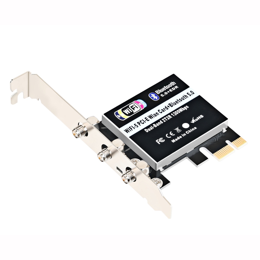 Card wifi pc không dây PCI-E 1300m Bluetooth 5.0 trên máy tính để bàn tích hợp bộ thu tín hiệu 2.4 / 5.8G băng tần kép