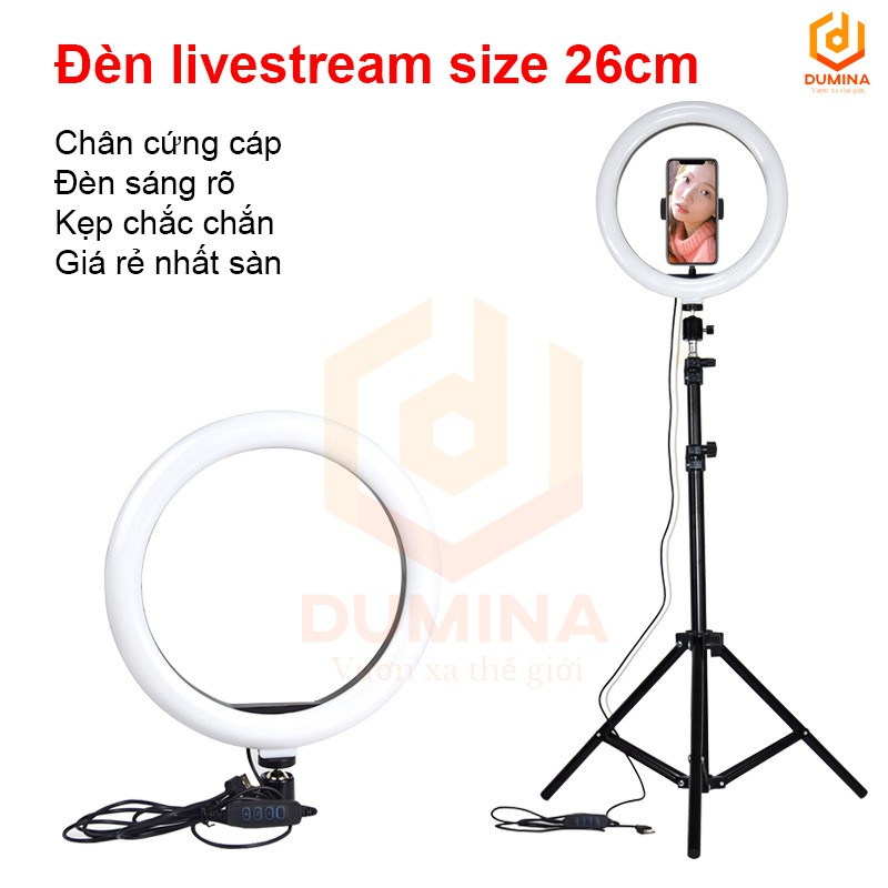 Đèn livestream 26 30cm kèm chân 2m, cây livestream quay tiktok, make up TẶNG KÈM REMOTE chụp ảnh