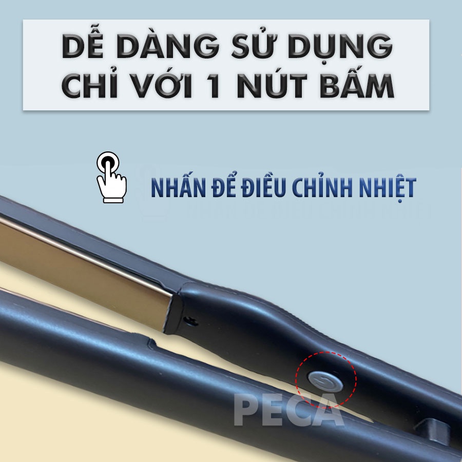 Máy duỗi tóc Kemei KM-2513 điều chỉnh 4 mức nhiệt phù hợp với mọi loại tóc bảng nhiệt phủ gốm dùng là tóc, uốn sóng