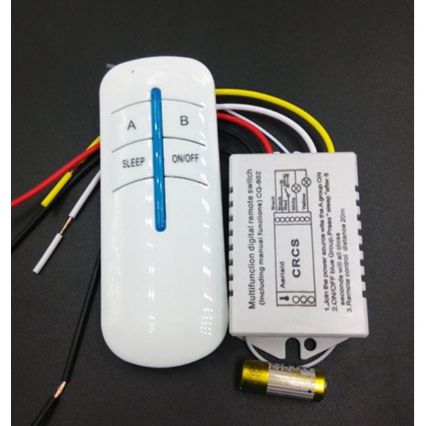 Combo 10 công tắc điều khiển từ xa sóng radio xuyên tường 2 cổng (2 đèn 2 kênh)