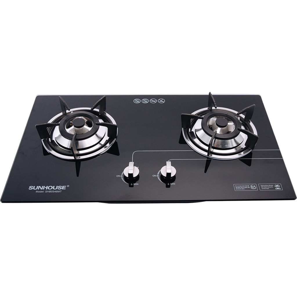 Bếp gas âm kính Sunhouse SHB5546MT, bếp ga đôi Sunhouse chính hãng 100% - hàng trưng bày điện máy