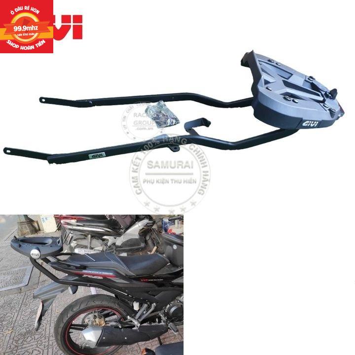 Baga Exciter 155 Givi Mẫu HRX Chịu Lực Cao Có Đế Gắn Thùng Và Đèn Hậu Stop