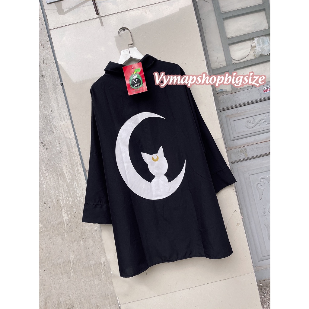 Áo sơ mi bigsize Luna phong cách ulzzang form dài