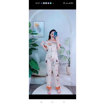 bộ pyzama lụa 2 màu