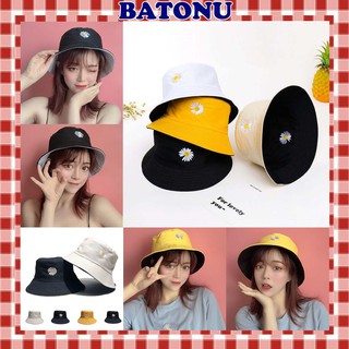 Mũ bucket Batonu 2 mặt hoa cúc GD thời thượng sang chảnh MD07