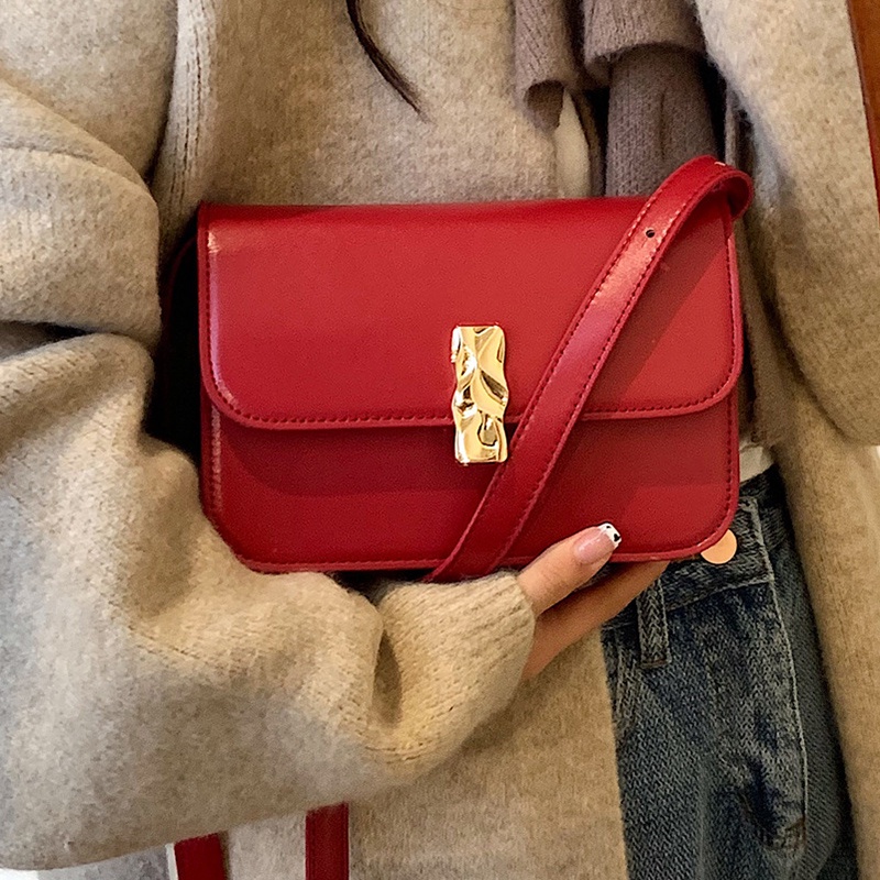 Túi đeo vai IELGY dáng vuông màu trơn phong cách cổ điển thời trang dành cho nữ