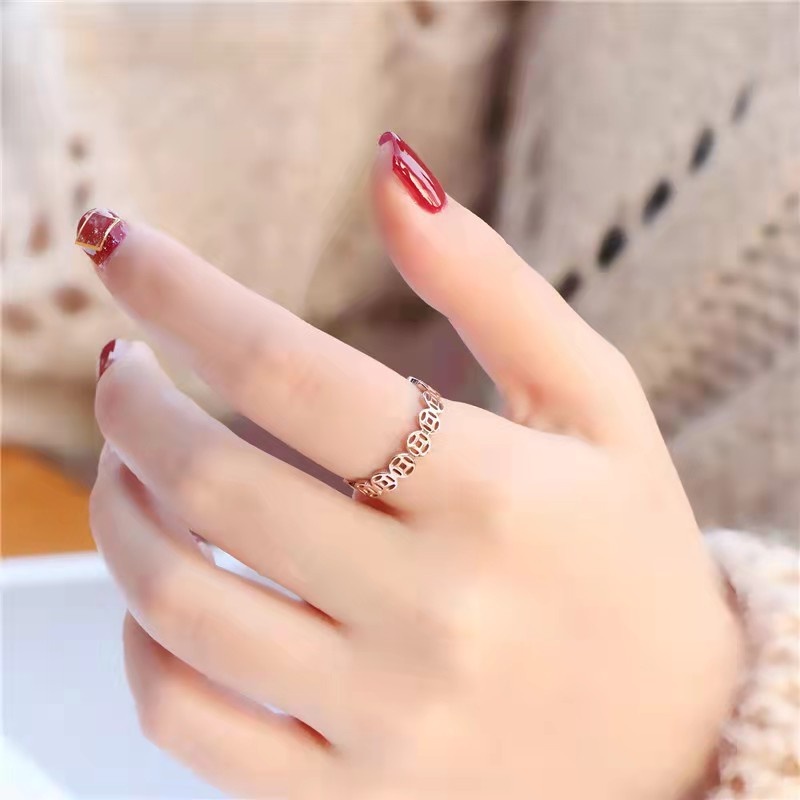 Nhẫn Thép Titan 4mm Phong Cách retro Mới Cho Nam Và Nữ