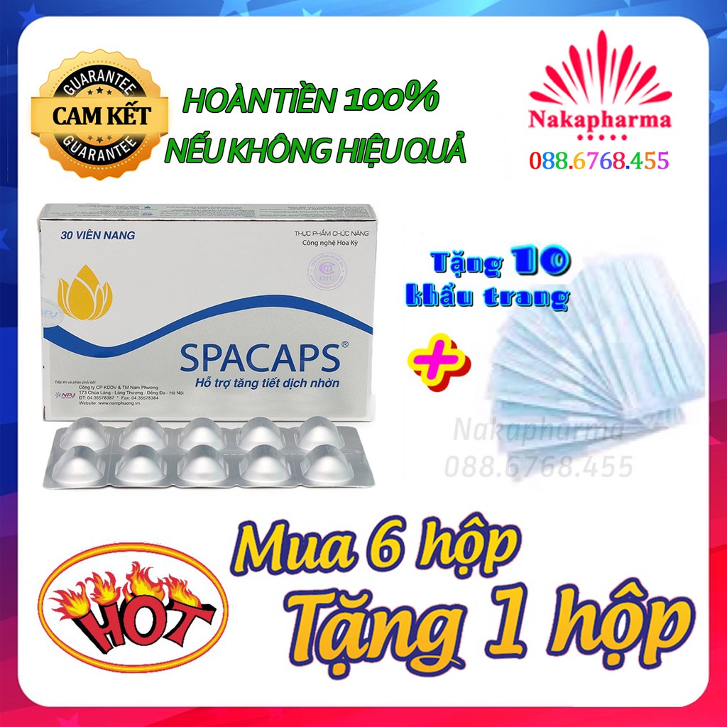 ✅ [KÈM QUÀ] SPACAPS – Tăng tiết dịch nhờn, cải thiện nội tiết tố nữ, giảm bốc hoả, nóng người ở phụ nữ tiền mãn kinh