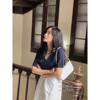 Áo Polo Len Mỏng Hàn Quốc Kẻ & Trơn