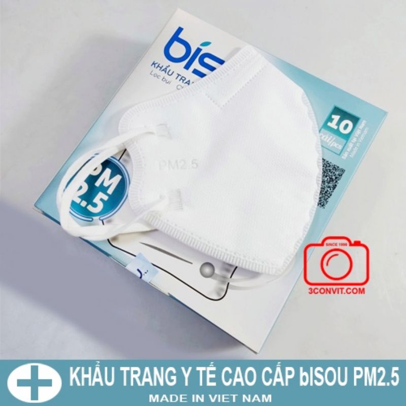 Hộp 10 chiếc khẩu trang y tế chống bụi mịn cao cấp PM2.5