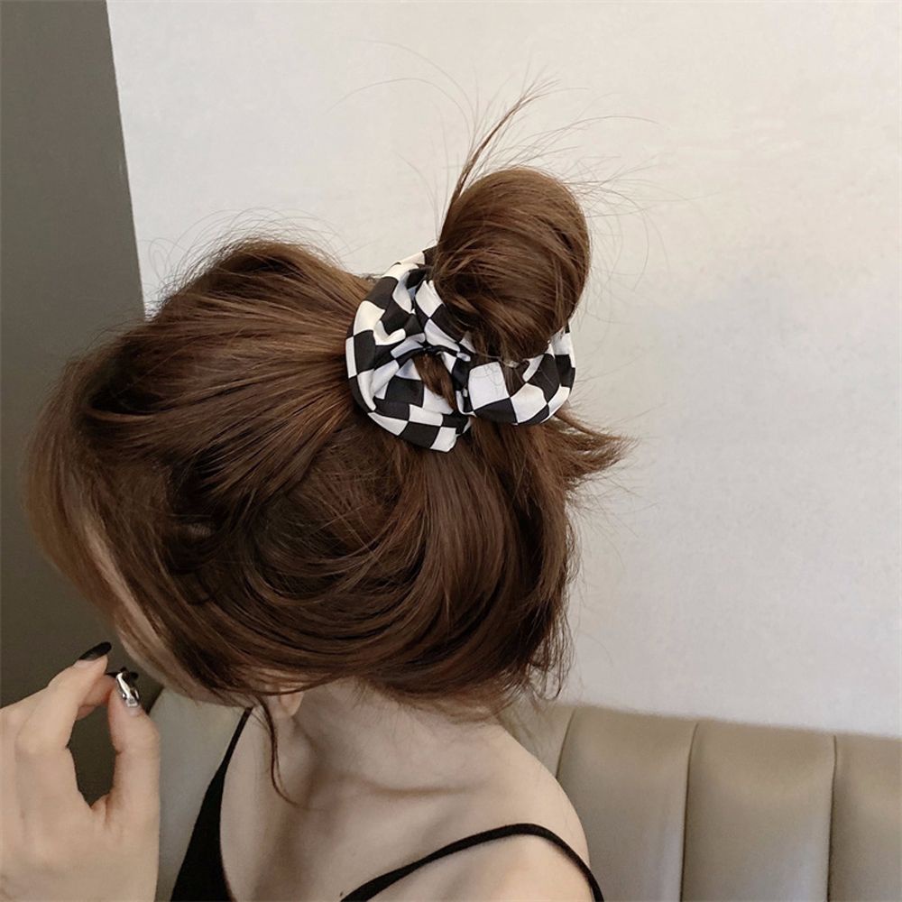 Dây Cột Tóc Bản Rộng Co Giãn Kẻ Sọc Caro Nhiều Màu Tùy Chỉnh Phong Cách Hàn Quốc Thời Trang Cho Nữ