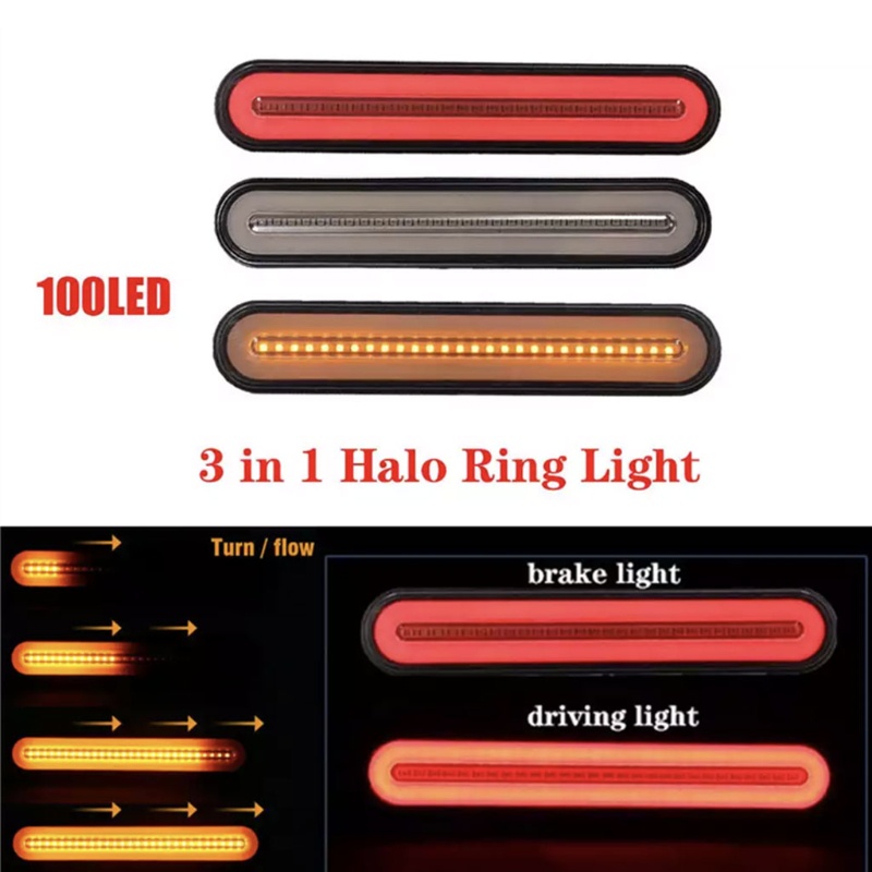 Đèn LED 100 Bóng 12V 24V Ánh Sáng Vàng Gắn Đuôi Xe Tải