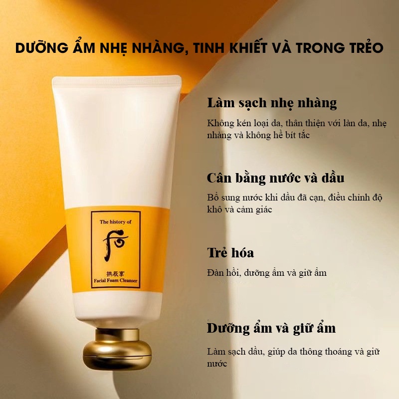 Sữa rửa mặt dưỡng ẩm The history of Whoo Gongjinhyang Facial Foam Cleanser 40ml