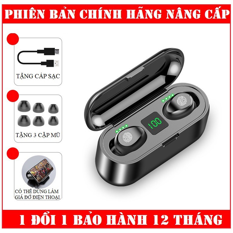 Tai Nghe Bluetooth Không Dây Amoi F9 Nút Cảm Ứng Kiêm Pin Sạc Dự Phòng aresshop