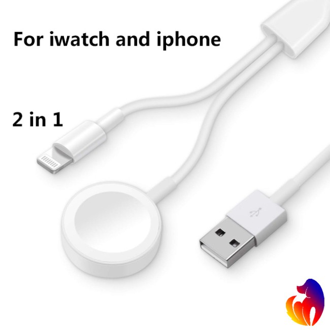 Blackhole 2 in 1 Wireless Charger for Apple Watch Series 4 USB Magnetic Charging Cable 3.3 feet/1meter for iPhone X Max