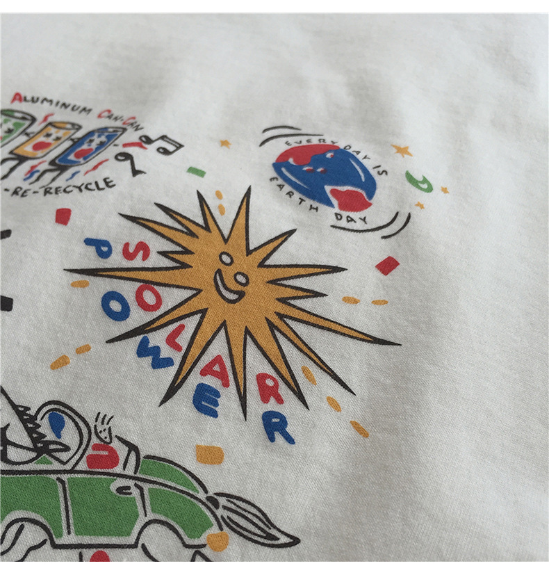 Áo thun NRVP tay ngắn in họa tiết hoạt hình dễ phối đồ thời trang mùa hè 2021 phong cách Hàn Quốc