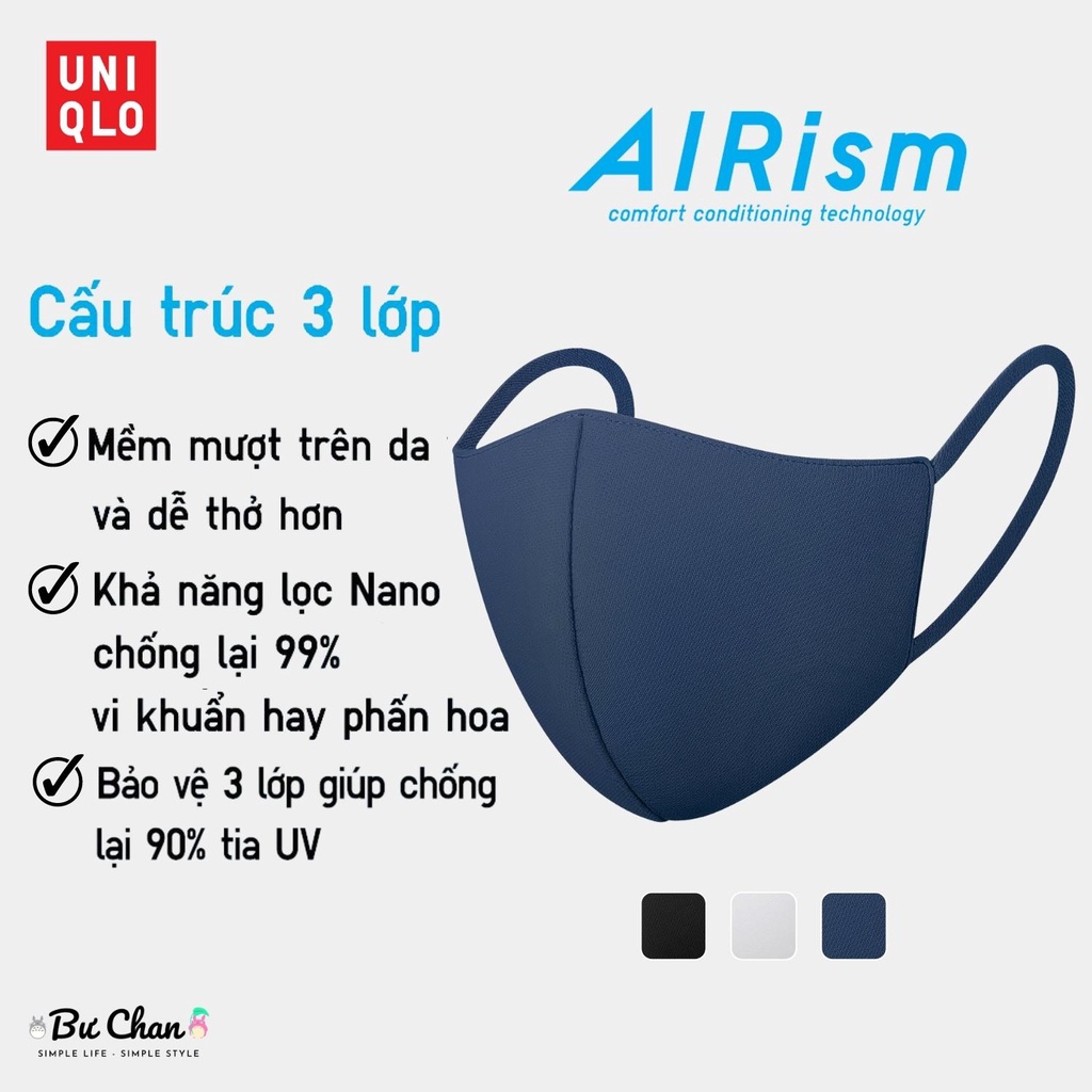Khẩu Trang UNIQLO Airism LÀM MÁT CHỐNG BỤI CHỐNG UV - UNIQLO Nhật - 452253