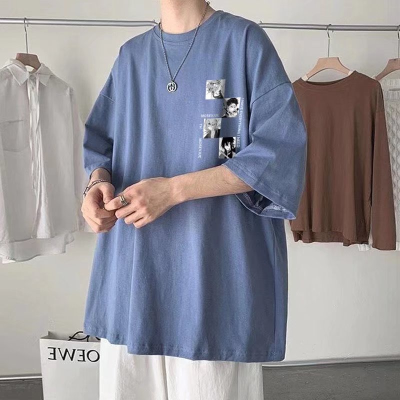 Áo Thun Tay Ngắn Cổ Tròn Họa Tiết Hoạt Hình Thời Trang Dành Cho Nam Size M-8XL