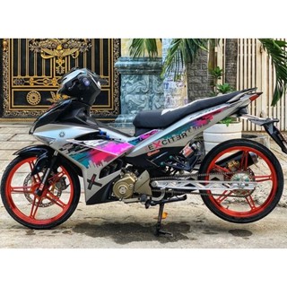 tem rời exciter 150 trắng phối hồng  thành phố - decal huyentran
