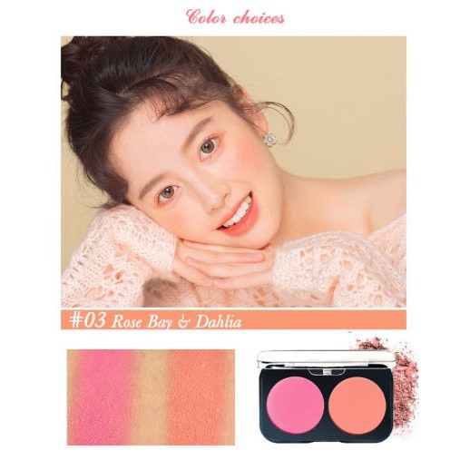 Phấn má hồng lâu trôi LAMEILA hộp 2 ô màu tự nhiên bảng phấn má nội địa Trung ZD-BM01 | BigBuy360 - bigbuy360.vn