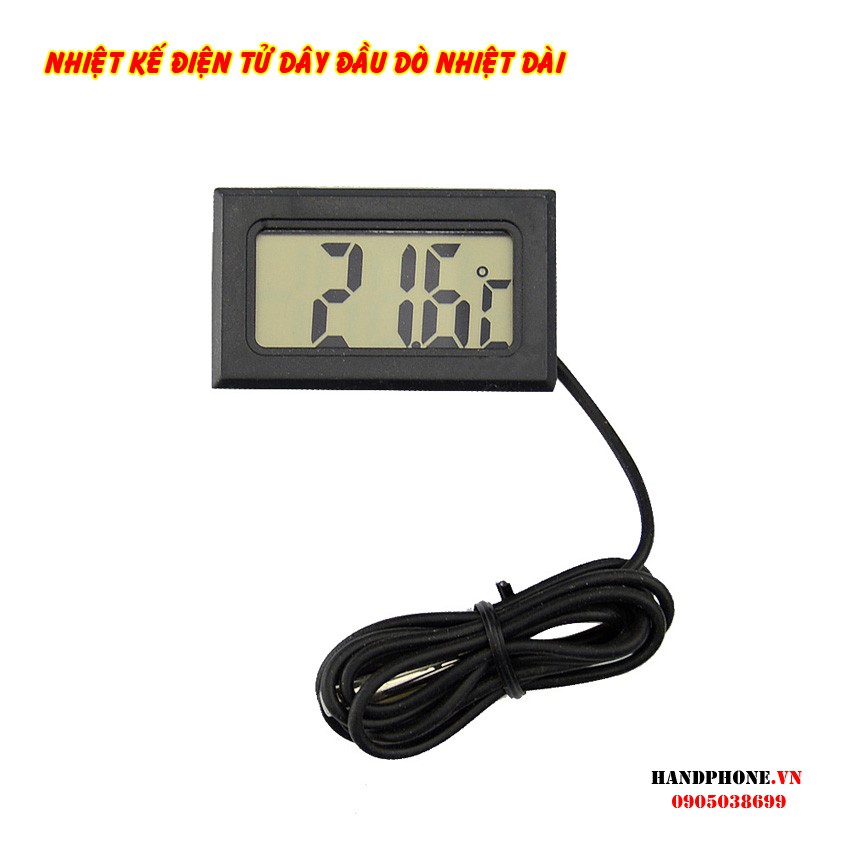 Nhiệt Kế Điện Tử Đo Nhiệt Độ Hiển Thị Số LCD Dây Đầu Dò Nhiệt Độ Dây Dò Dài 2m