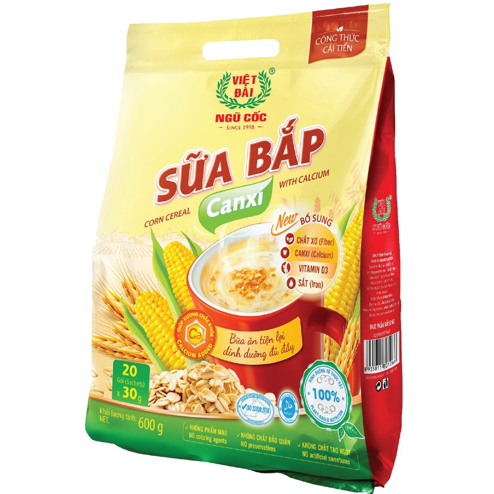 Bột ngũ cốc Sữa bắp Canxi Việt Đài túi 600g | BigBuy360 - bigbuy360.vn