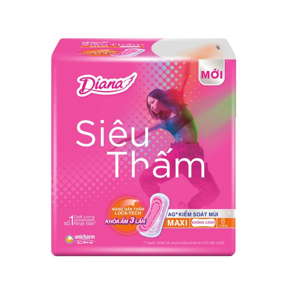 Băng Vệ Sinh Diana Maxi Siêu Thấm 8 Miếng / Gói