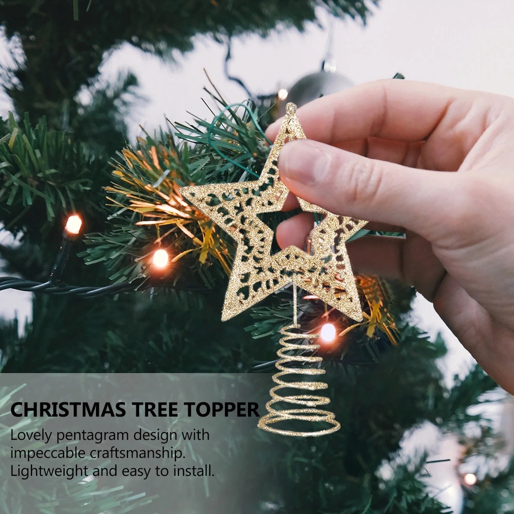 Ngôi sao năm cánh/tuần lộc trang trí đỉnh cây thông Noel