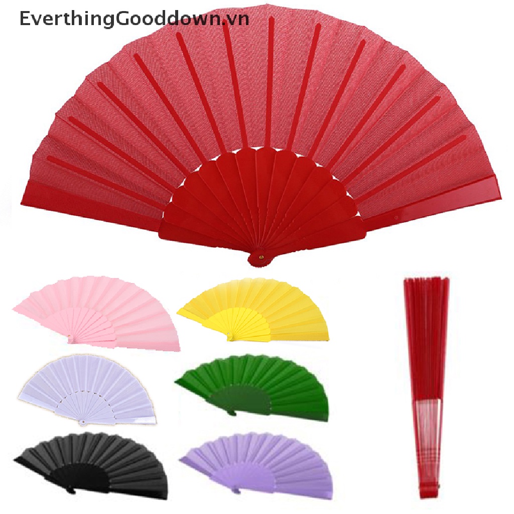 Everthinggood Quạt Vải Cầm Tay Có Thể Gấp Lại Dùng Cho Tiệc Cưới Ngoài Trời
