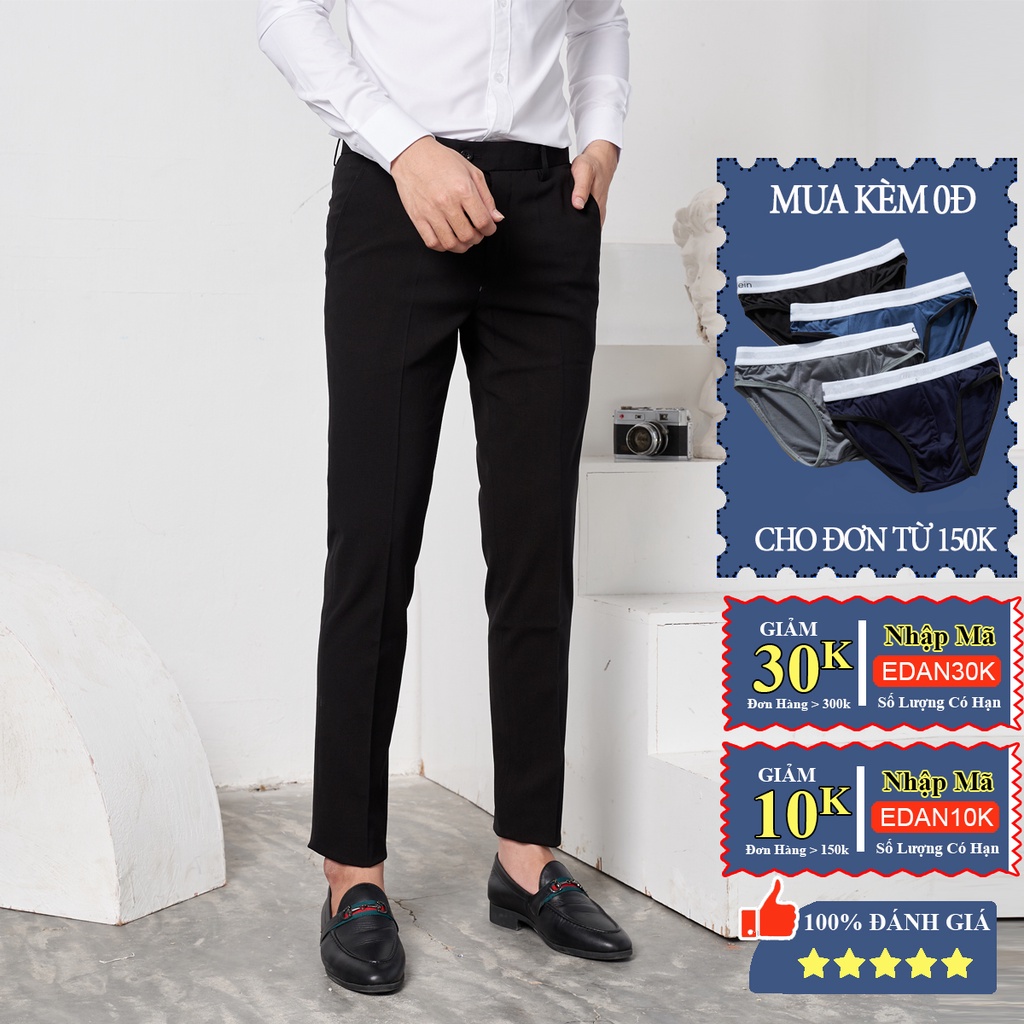 Quần âu nam vải chéo 79 slim-fit Edana Menswear, chống nhăn, chống xù ,dành người cân nặng 45 -78kg