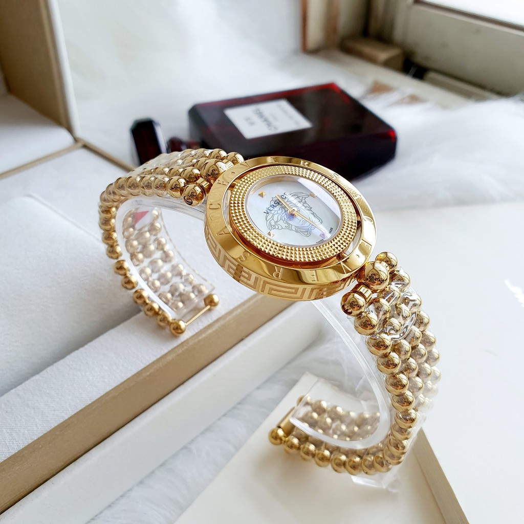 đồng hồ nữ Versace Eon Analog Display Quartz Yellow Gold Watch V79100017