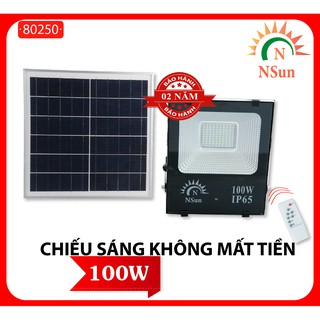 ĐÈN PHA LED NĂNG LƯỢNG MẶT TRỜI 100W NSUN  CẢM BIẾN THÔNG MINH  802-50