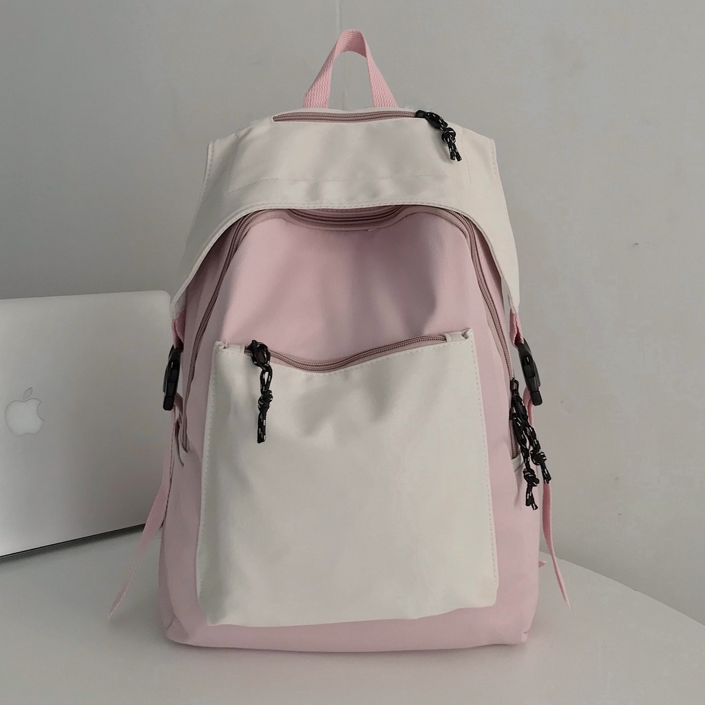 Balo đi học JEM CLOSET Chất Cotton Mịn Trượt Nước Đựng Laptop 15 inch LUBI 6563