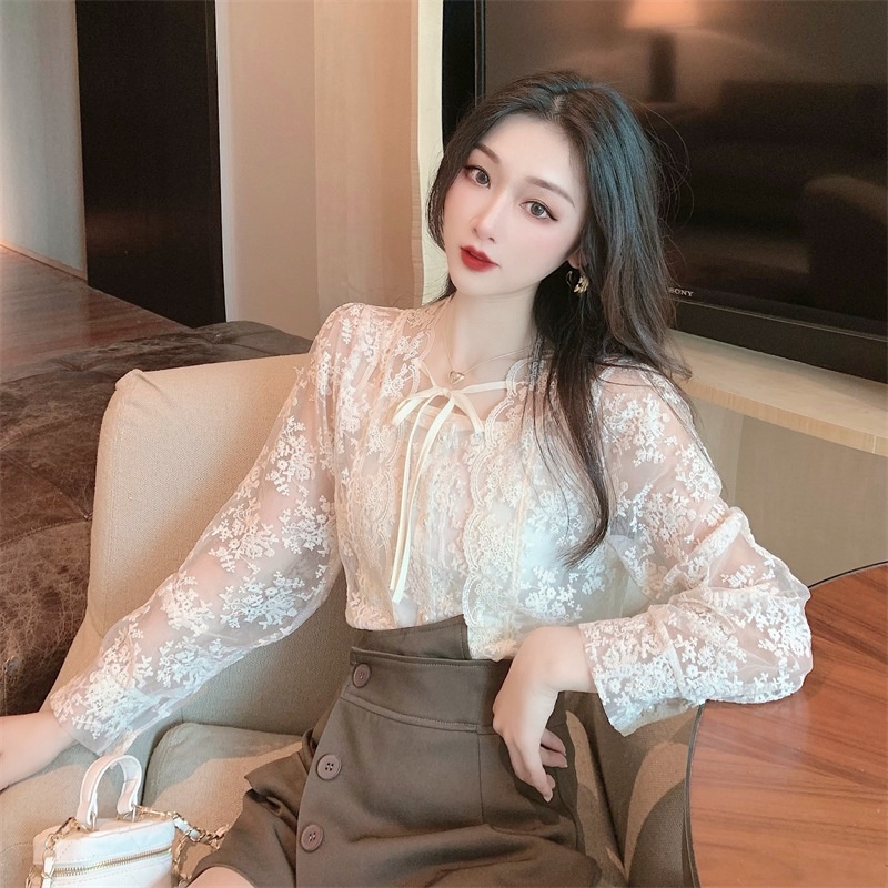 Áo ren tay dài dáng rộng thời trang cho nữ | BigBuy360 - bigbuy360.vn