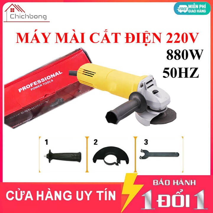 Máy mài điện, máy cắt điện 220v lõi đồng công suất 880w dùng để mài cắt gỗ, nhôm thép, ống nước đánh bóng kim loại