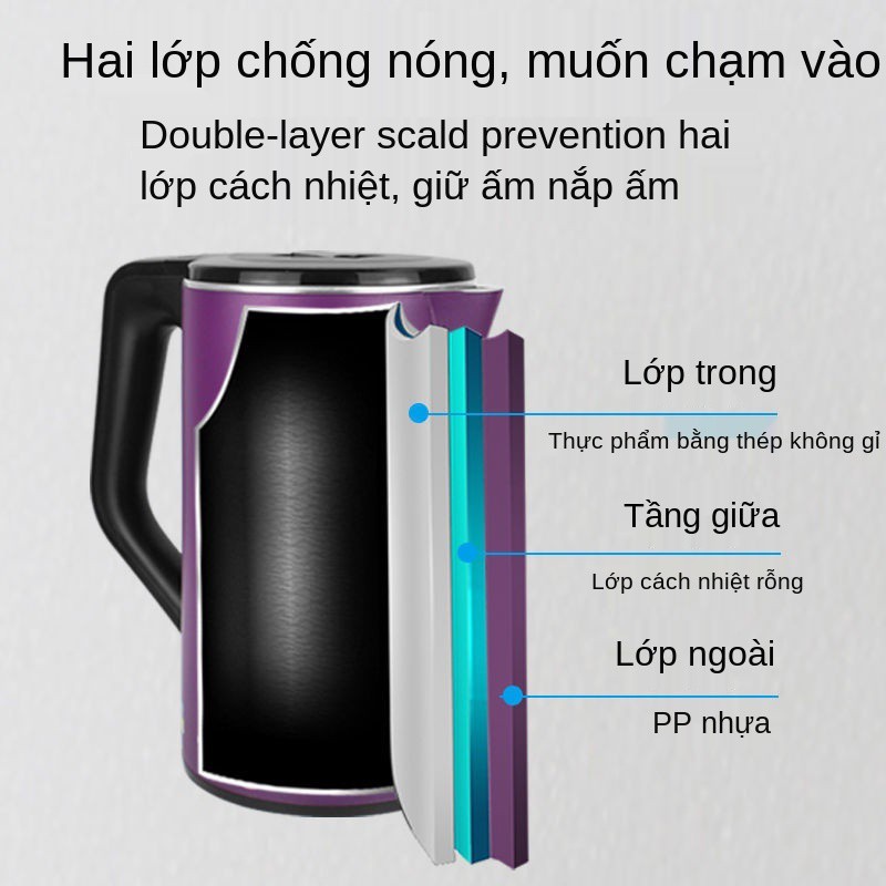 Ấm siêu tốc giữ nhiệt bán cầu Đun nước bằng thép không gỉ 304 đặc biệt tích hợp sôi nhanh