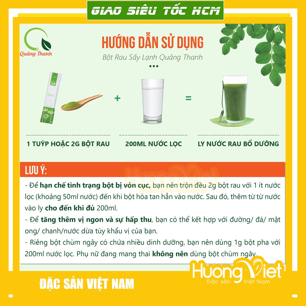 Bột rau má sấy lạnh, bột rau cần tây sấy lạnh nguyên chất Quảng Thanh giúp thanh nhiệt, tiêu chuẩn Châu Âu [TUÝP LẺ]