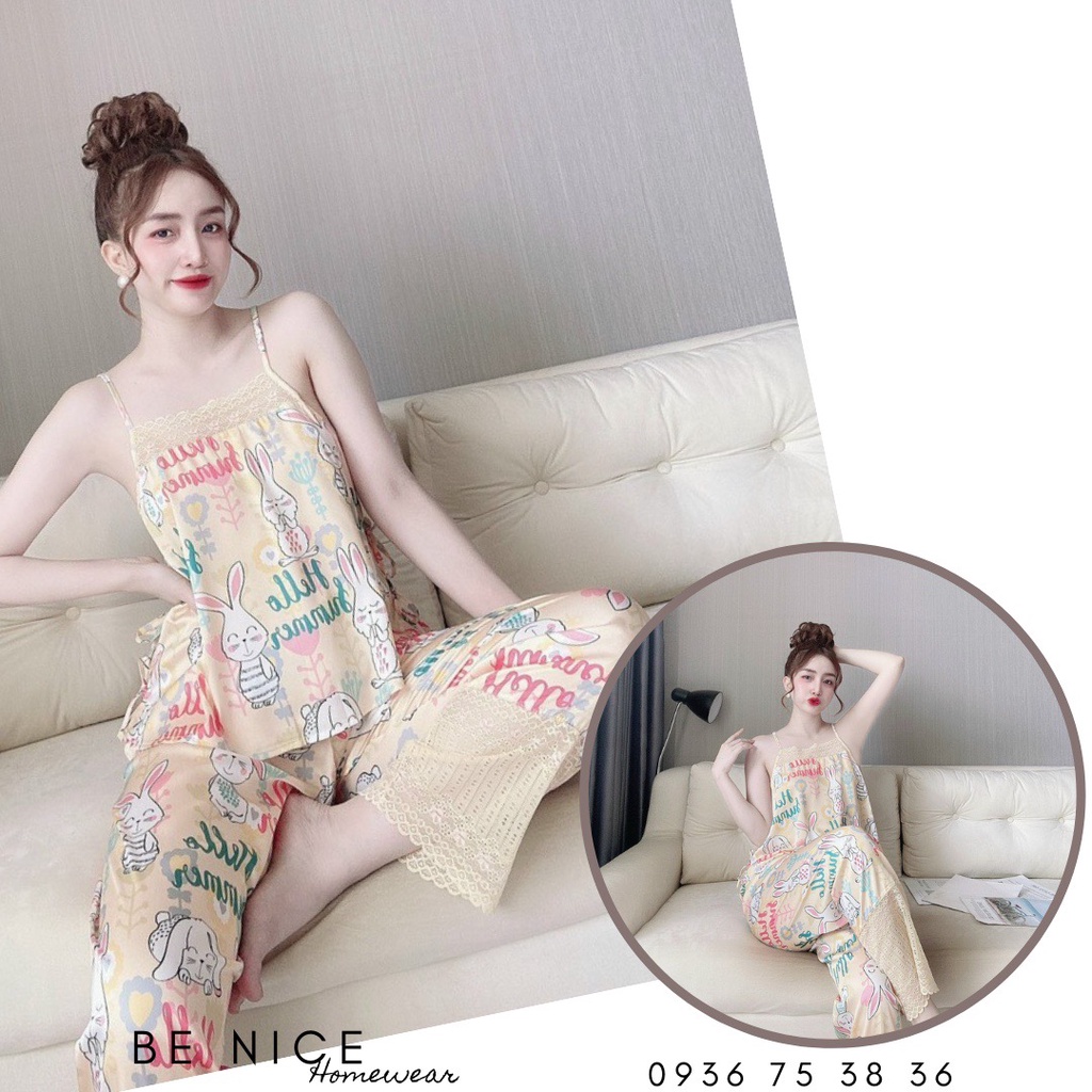 Set lụa hai dây cột nơ eo xinh xắn