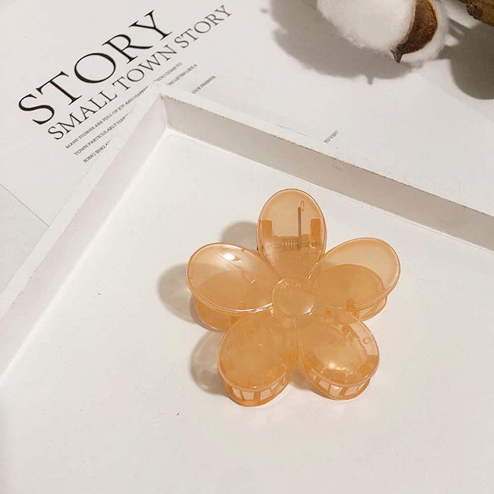 Kẹp Tóc Nhựa Acrylic Hình Hoa Màu Xanh Lá / Tím / Cam / Nâu Phong Cách Hàn Quốc