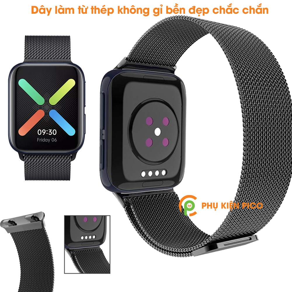 Dây đồng hồ Oppo Watch 41 46 mm dây đeo bằng thép không gỉ Milanese Loop có khóa nam châm