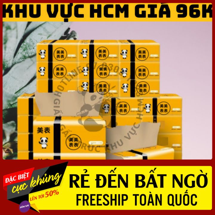 30 gói khăn giấy gấu trúc loại 1, thùng giấy ăn gấu trúc mềm mịn không bụi không mùi