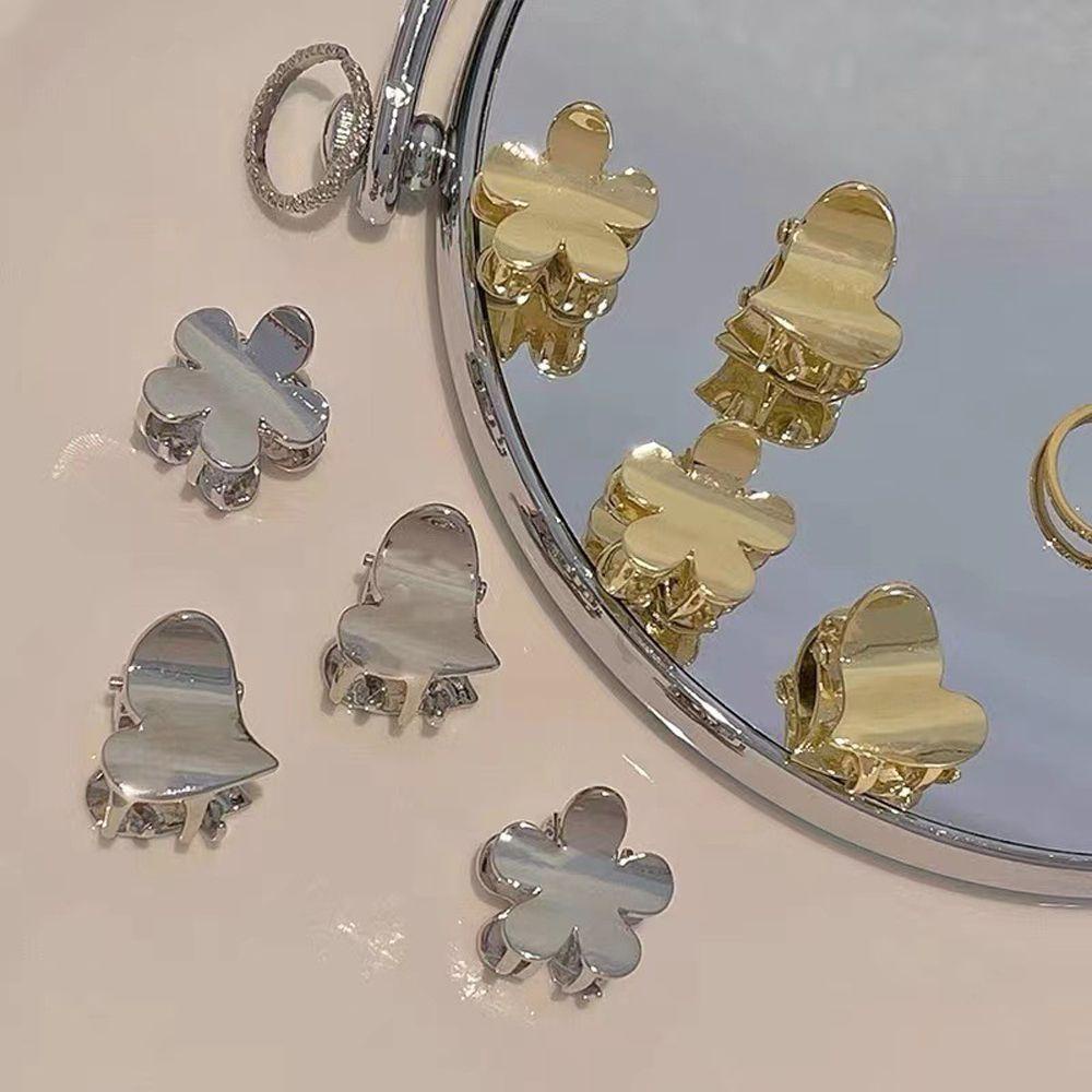 EXPEN Kẹp Tóc Kim Loại Hình Hoa Trái Tim Màu Trơn Thời Trang Hàn Quốc Cho Nữ