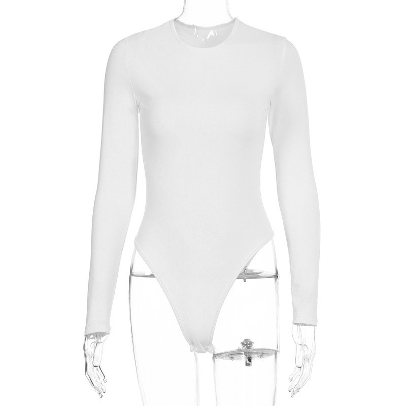 Bodysuit Tay Dài Cổ Tròn Màu Trơn Quyến Rũ Cho Nữ | BigBuy360 - bigbuy360.vn