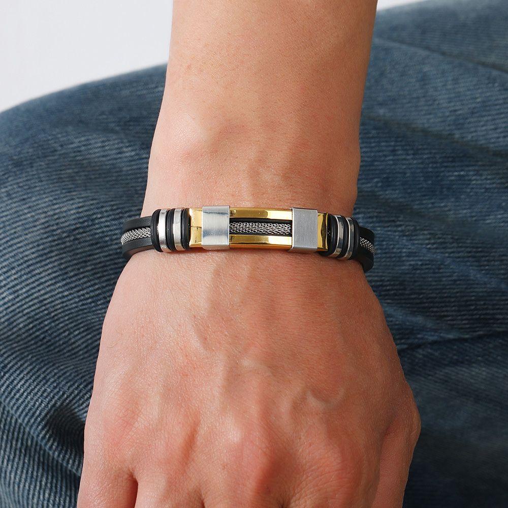 Vòng Tay VANES1 Chất Liệu Thép Titan Phong Cách Hip Hop Punk Cho Nam