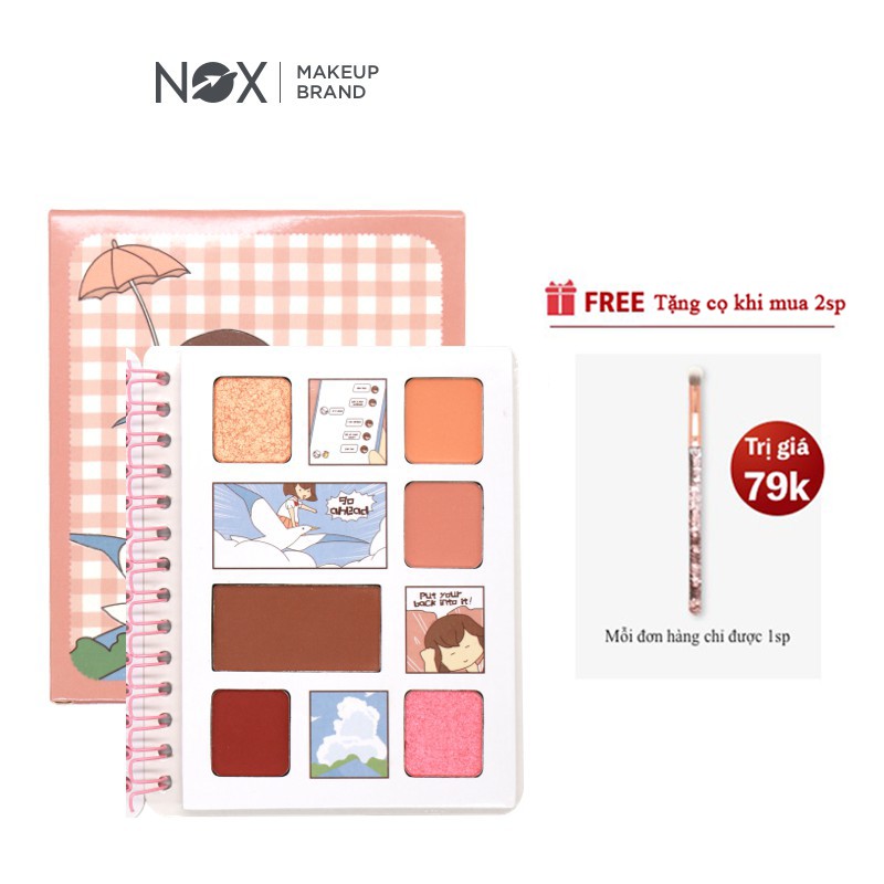 Bảng phấn mắt NOX 6 màu tông lì/ánh nhũ trang điểm lâu trôi kiểu dáng quyển sồ tay độc đáo 9g | BigBuy360 - bigbuy360.vn