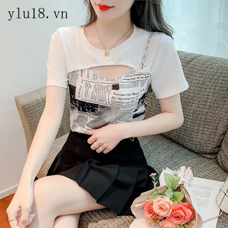 Áo Thun Tay Ngắn Phong Cách Mới Mùa Hè 2022 Quyến Rũ Cho Nữ